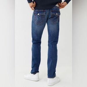 TRUE RELIGION RICKY SUPER T STITCH RELAXED STRAIGHT MENS DARK WASH 31 NEW